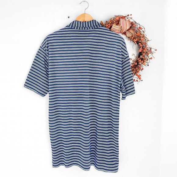 Peter Millar Summer Comfort Men's Polo Collared Shirt XTRA-LARGE Navy White - Picture 2 of 7